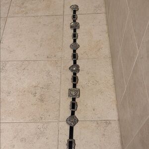 Brighton Black and Silver Western Belt